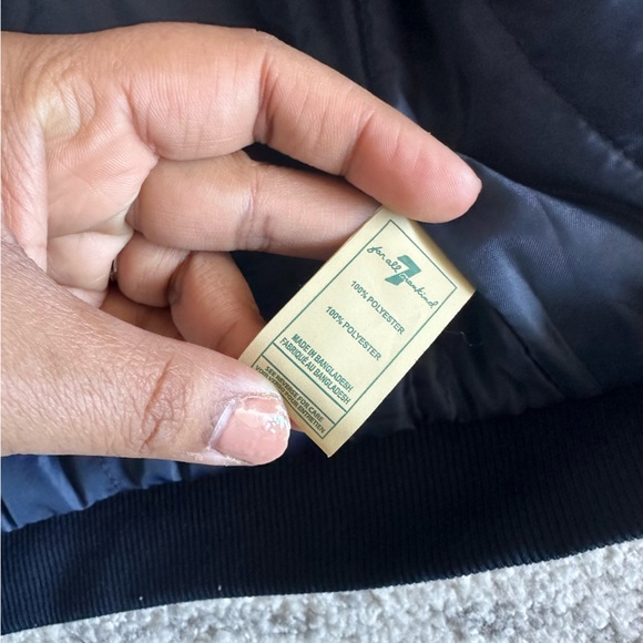 7 for all Mankind baby toddler navy and brown sherpa fleece zip up jacket 24M - Picture 2 of 6